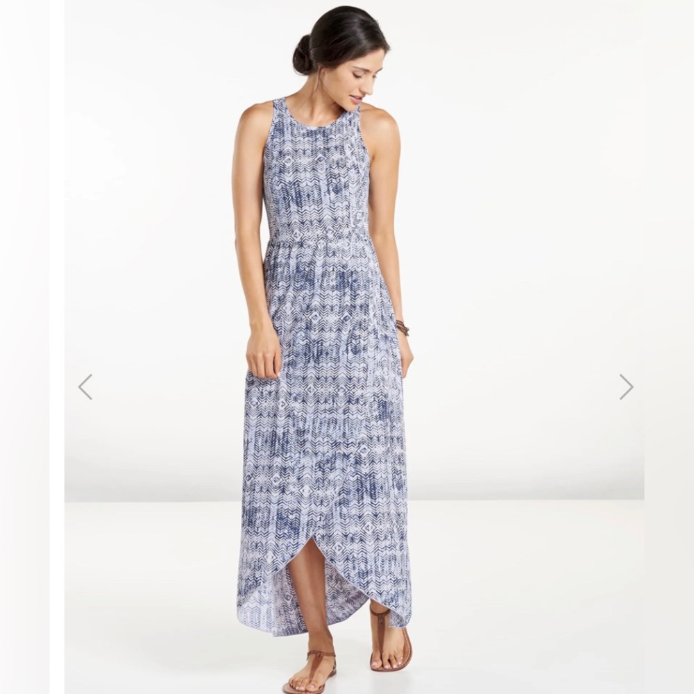 Toad&Co Sunkissed Maxi Dress Thistle Herringbone Size XS Purple UPF Protection